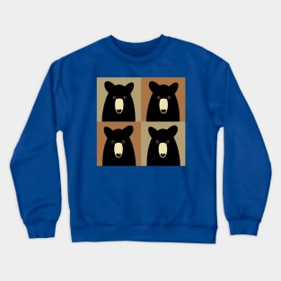 BLACK BEAR ON TAN AND BROWN Crewneck Sweatshirt